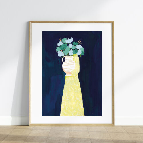 Poster: bloemenvrouw