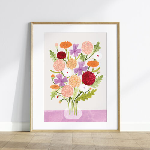 Poster: kleurrijk boeket bloemen