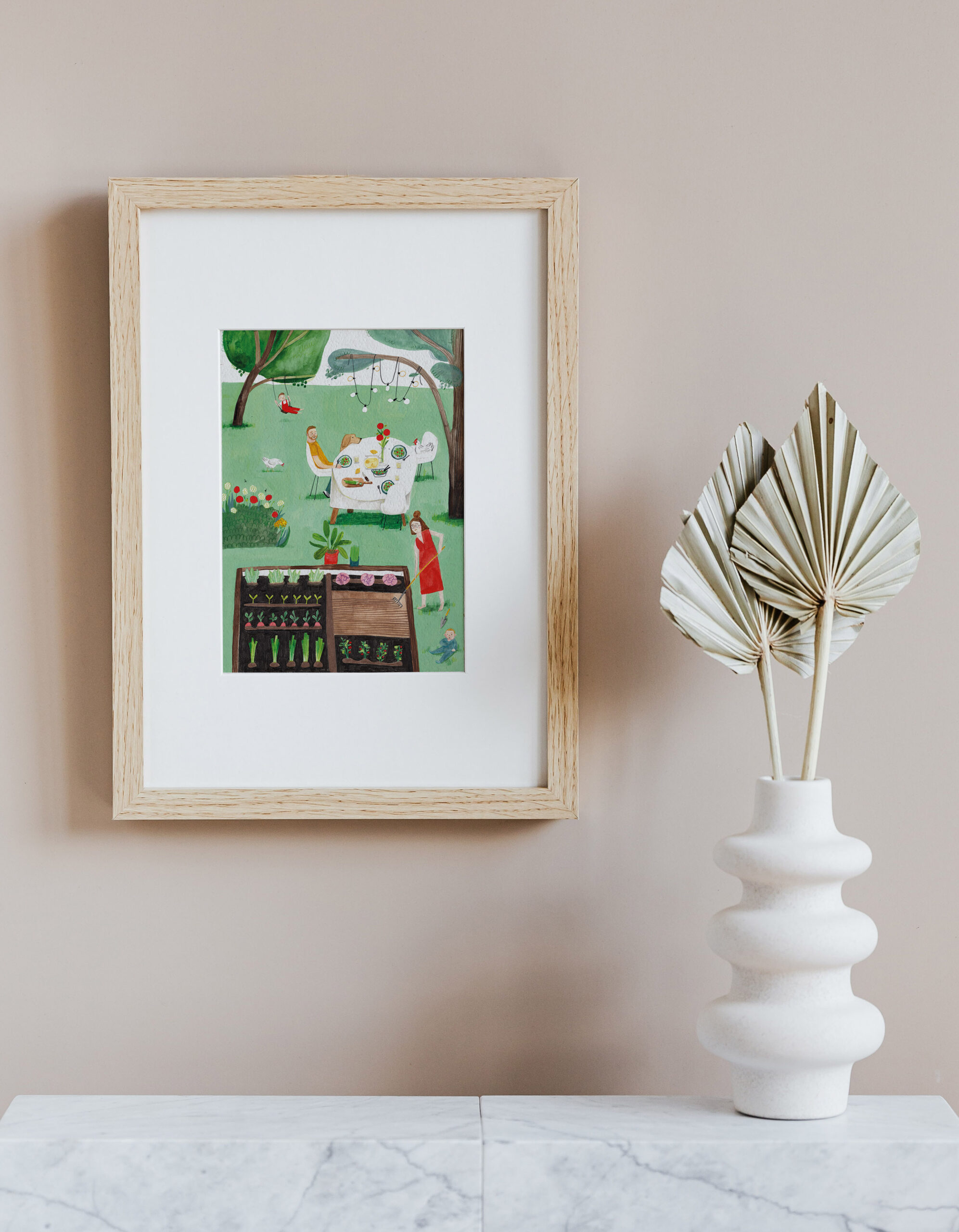 Poster: familie in de moestuin - Afbeelding 5